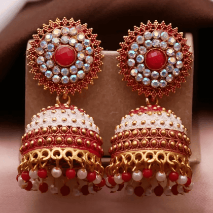 Royal Bridal Jhumka Karwa Chauth/Navratri/Jhumka Earring/Wedding jewelry Alloy Drops & Danglers, Jhumki Earring, Chandbali Earring