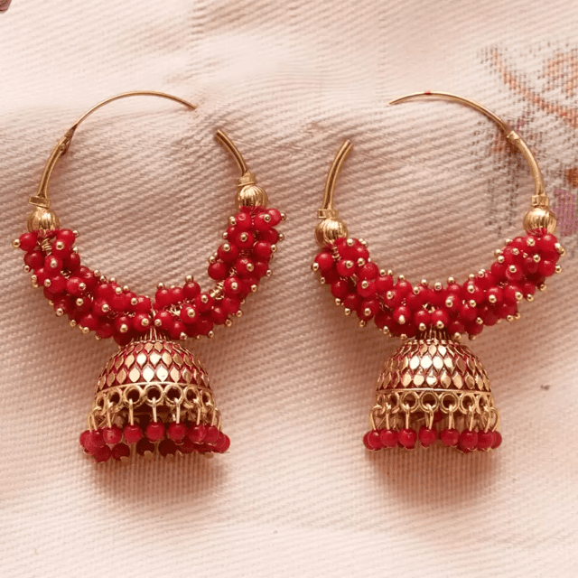 Red colour store jhumka