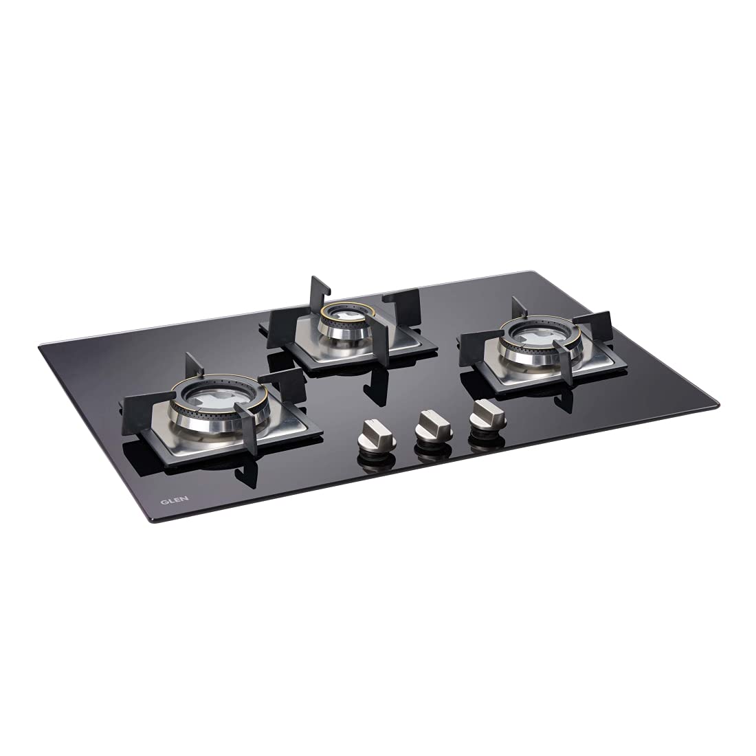 Glen 4 Burner Built In Auto ignition Glass Hob | 8mm Thick Toughened Glass | Forged Brass Burners | Flexibility as Hob Top & Built-In | 2 Years Standard & 5 Years Glass | 1065 X RO HT DB