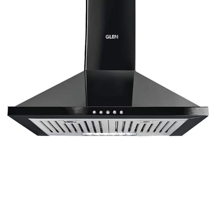Glen Electric Kitchen Chimney, Pyramid Shape Baffle filters Italian Motor With 7 years warranty on Product, 60cm 1000 m3/h -Black (6050 DX BL)