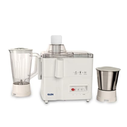 Glen 3 in 1 Juicer Mixer GrinderJuicer Mixer Grinder 4010 500 watt Motor 2 Jars ISI White, 2 Years Warranty