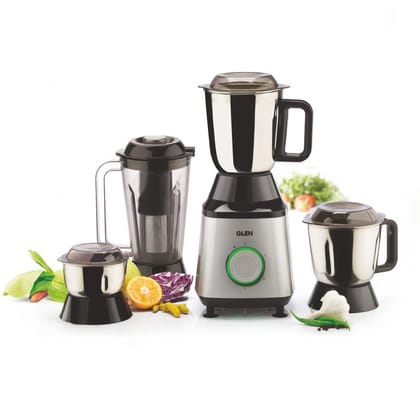 Glen Mixer Grinder 750 Watt with 3 Stainless Steel Jars & 1 Transparent Jar with Fruit Filter(4030 MG Plus)