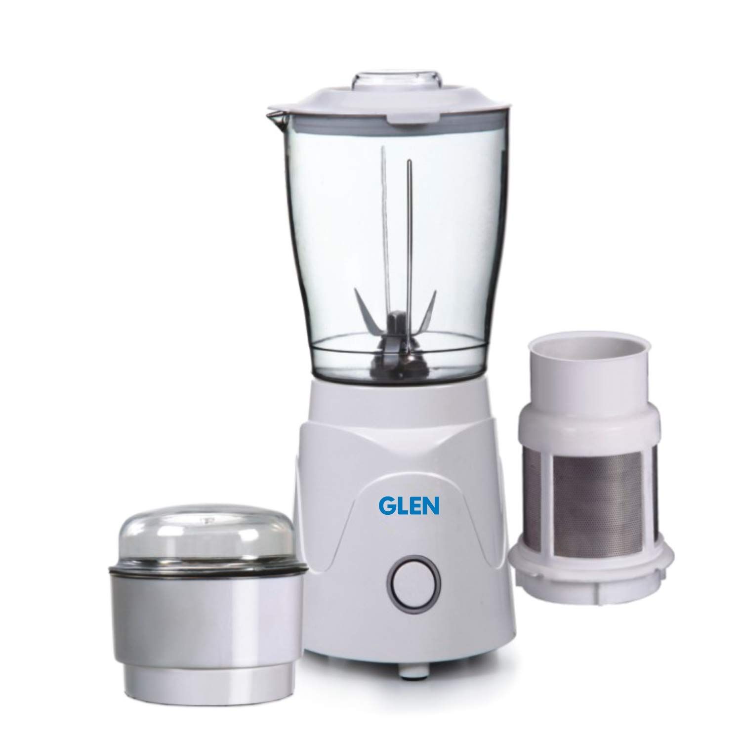 GLEN Polycarbonate Mini Blender Plus Grinder 4045 N Bg, 350 Watt, White