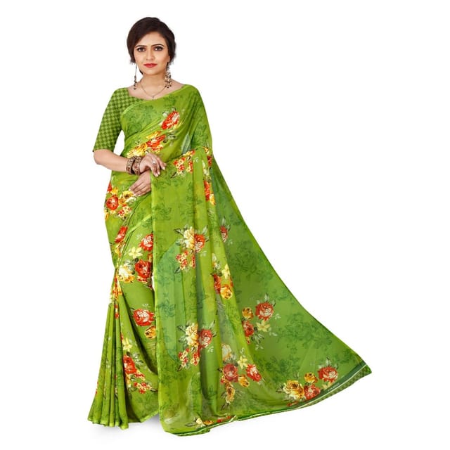 Buy Ranas Yellow Faux Georgette Saree Online | Sarees | Ranas