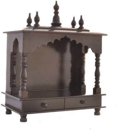 Creative Handicrafts Home Temple, Wooden Temple, Pooja Mandir for Home (Black ,8x9x22 inches)