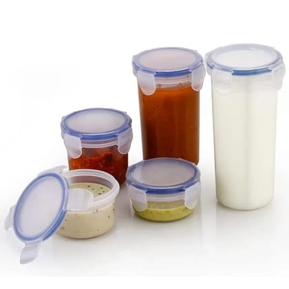 Liquid Round Container Plastic set 5 pcs