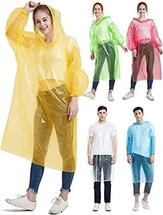 6 Pcs Pocket Size Disposable Raincoat For Men And Women For Travel Use