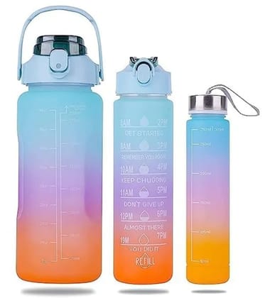 Set of 3 Water Bottle with Motivational Time Marker