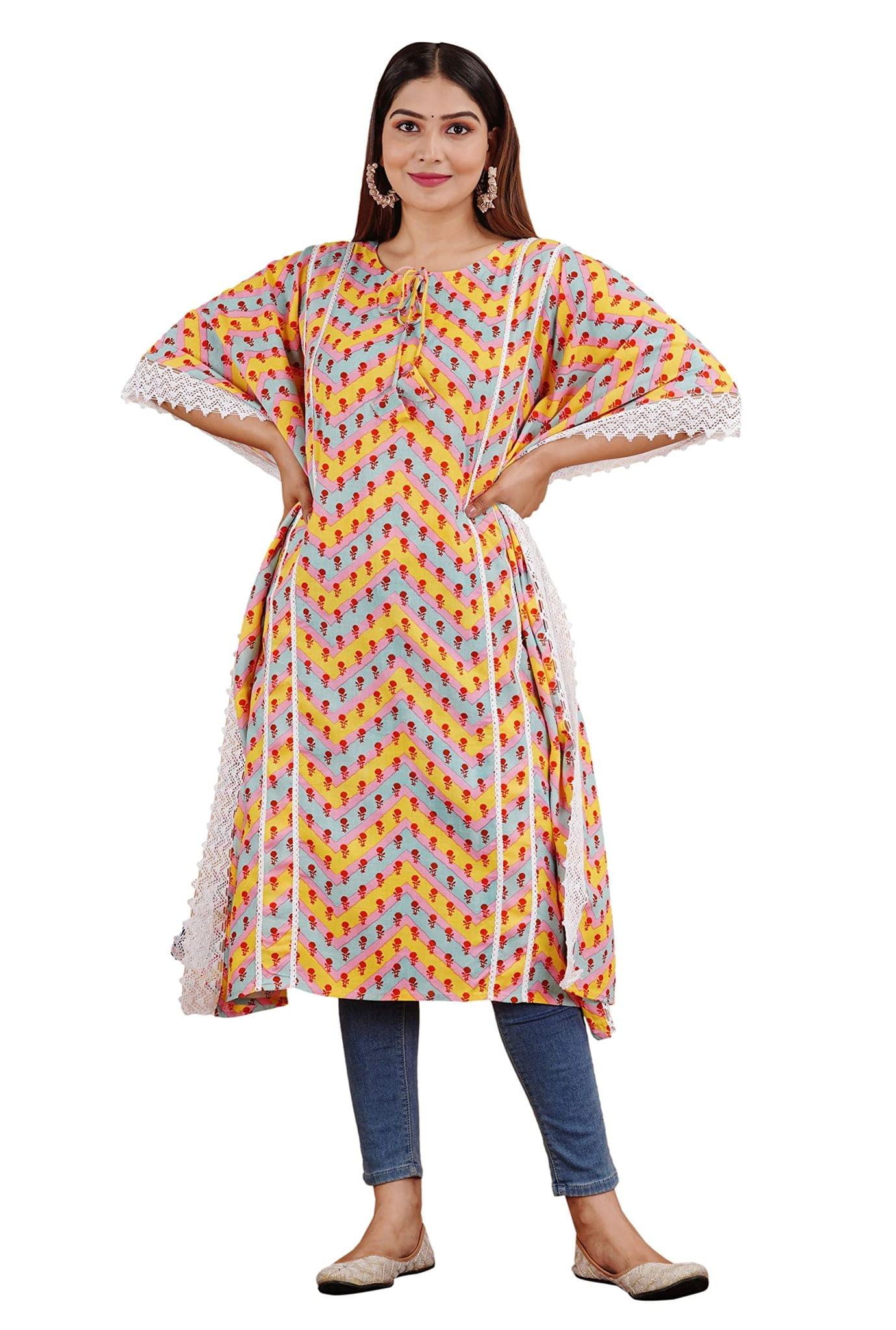 MANMAYEE  Women's Rayon Printed Kaftan | Kaftan's