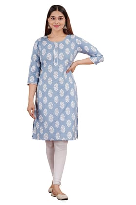 MANMAYEE Indian Tunic Top Women's Cotton Lace Work Calf Length Straight Kurti | Straight Kurti