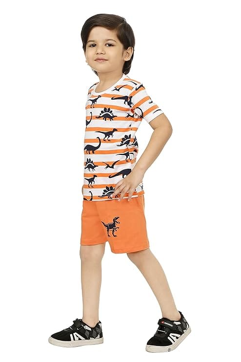 RC REYANSH CREATIONS Kids Casual T-Shirts Printed Half Length Clothing Set for