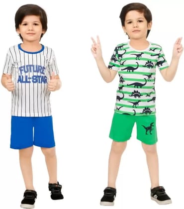 Reyansh Creations  Boys Casual T-shirt Shorts  (Multicolor)