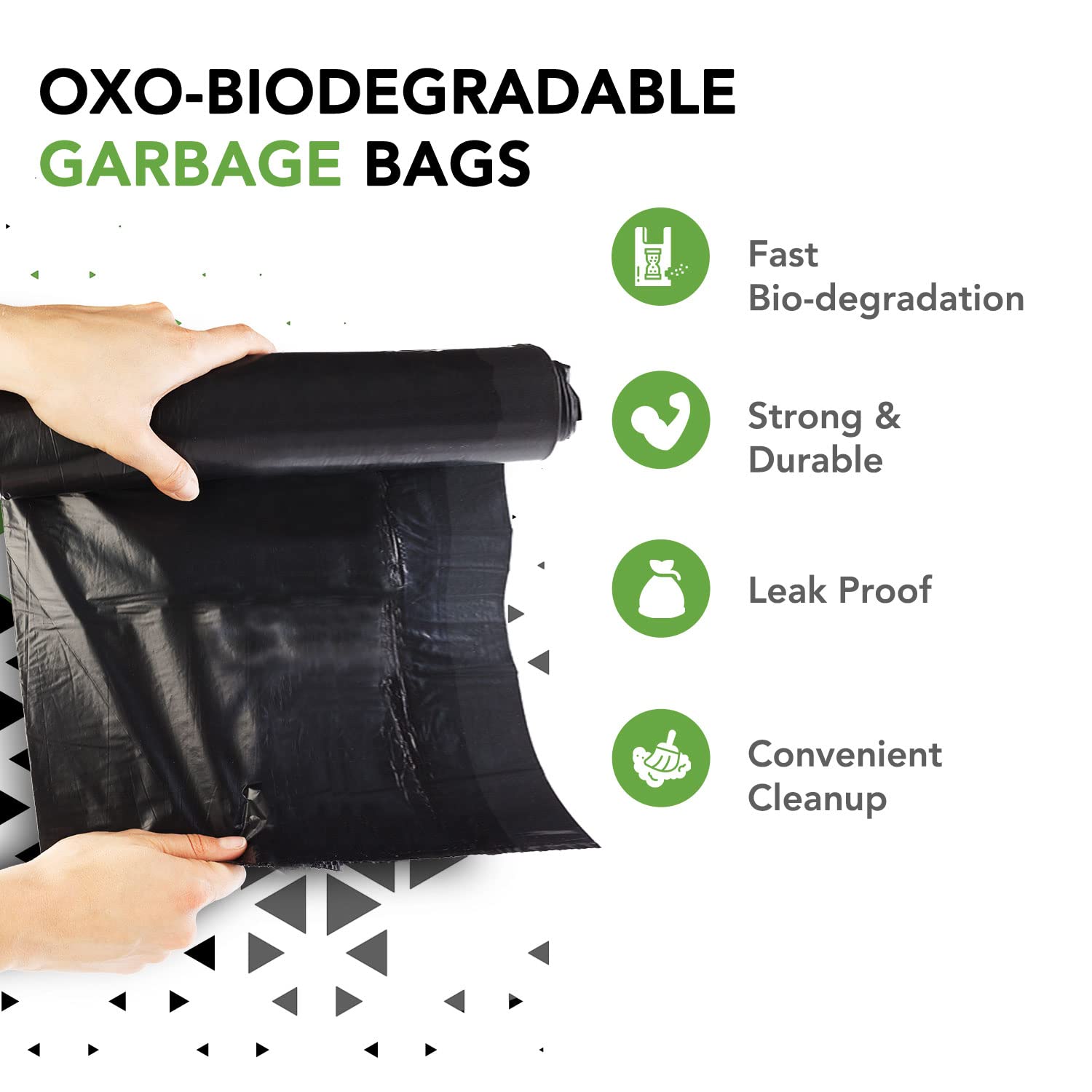 Grihalakshmi OXO-Biodegradable XL Garbage Bags - Pack of 4 Rolls (10 Bags/roll). Disposable Dustbin Bag Suitable For Flats/Apartments/Offices