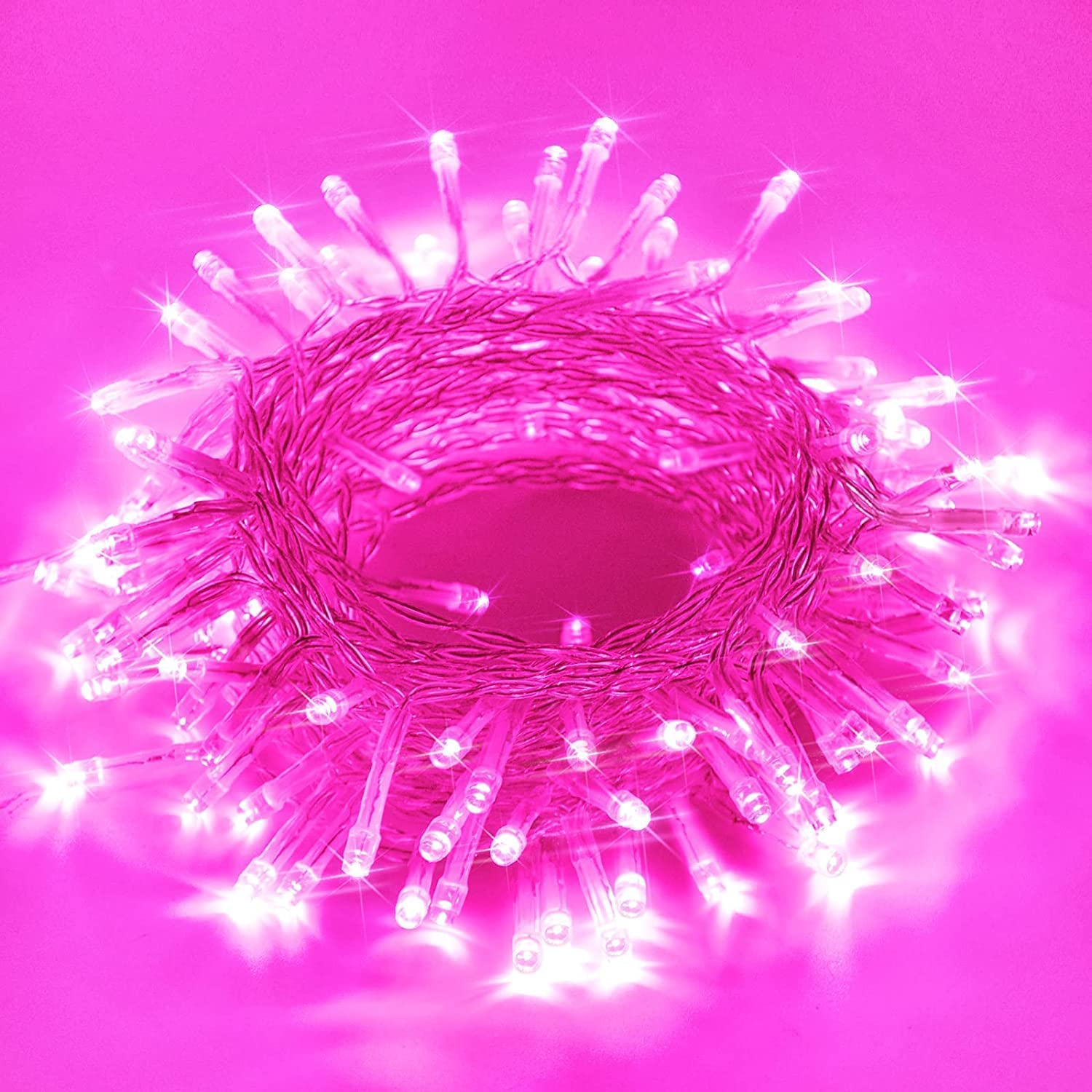 F C Fancy Creation 12 Meter LED Pixel String Light 40 ft/Heavy Duty Copper Led Pixel String Light Rice String-Pack of 1-Pink