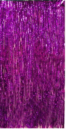 F C Fancy Creation Foil Fringe Curtain for Birthday, Anniversary,Baby Shower,Any Type of Decoration Backdrop Curtain, Metallic Finishing Foil Curtain (Pack of 2, Pink)