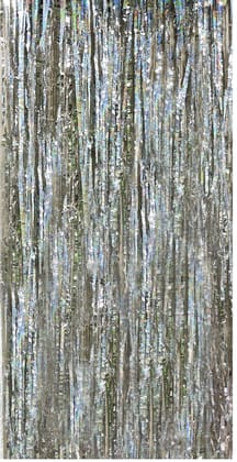 F C Fancy Creation Foil Fringe Curtain for Birthday, Anniversary,Baby Shower,Any Type of Decoration Backdrop Curtain, Metallic Finishing Foil Curtain (Pack of 1, Silver)