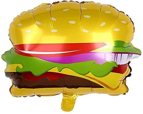 F C Fancy Creation Birthday Burger Shape Foil Balloon for Food Theme Decoration | 18 Inches | Pack of 1