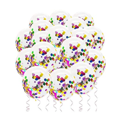 F C Fancy Creation Confetti Balloon for Birthday Theme Black Anniversary Celebration Wedding Party Decor Balloons (Multi)(Pack of 50)