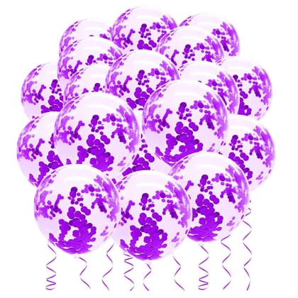 F C Fancy Creation Confetti Balloon for Birthday Theme Black Anniversary Celebration Wedding Party Decor Balloons (Purple)(Pack of 50)