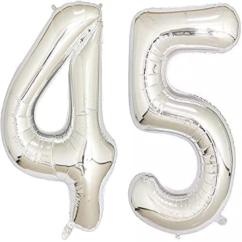 F C Fancy Creation Solid Numeric Digit Gold Foil Balloon 16" Inch Party Decoration Supplies (45 Number)