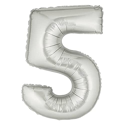 F C Fancy Creation Solid Numeric Digit Gold Foil Balloon 16" Inch Party Decoration Supplies (5 Number)