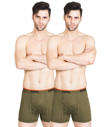 NRG Mens Cotton Assorted Colour Without Pocket Trunks ( Pack of 2 Light Green - Light Green ) G11