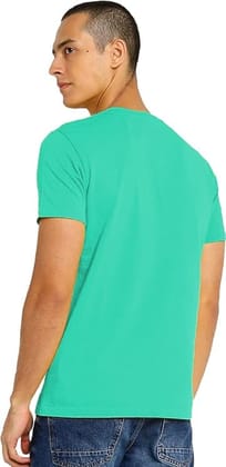 Mebadass Solid Plain Crew Neck Halfsleeves Cotton Mens Stylish T-Shirt