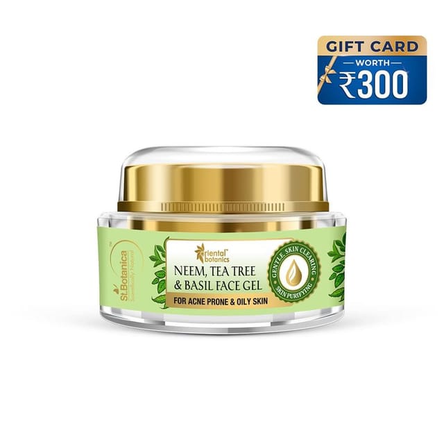 Neem Tea Tree And Basil Anti Acne Face Gel 50g With 300 Gift Card