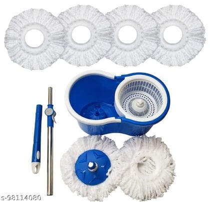 360 Degree Self Spin Wringing With 4 Super Absorbers for Home & Office Floor Mop Set  (Multicolor)