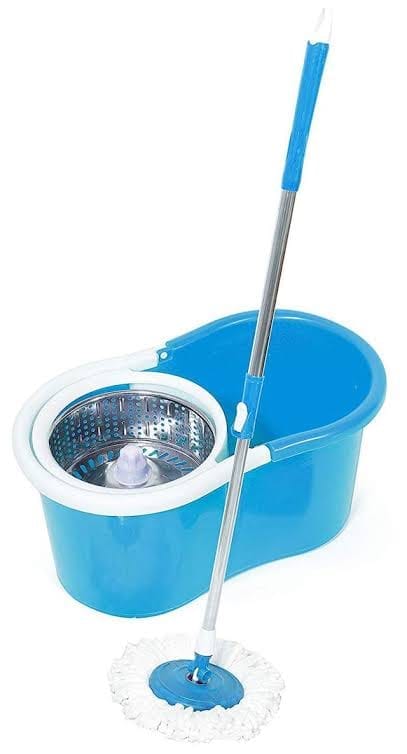 JAIN STAR SPIN MOP STEEL SPINNER WITH MOP STICK & 2 REFILLS.