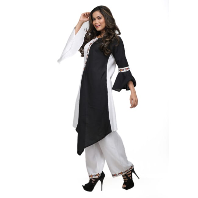 KURTI JACKET STYLE COVAR EMB WITH PLAZZO