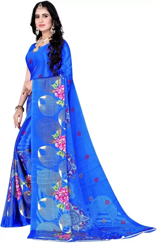 Daily Wear Peach Vimla Prints Crepe Printed Saree with Blouse Piece  (5017_KIA) at Rs 425/piece in Surat