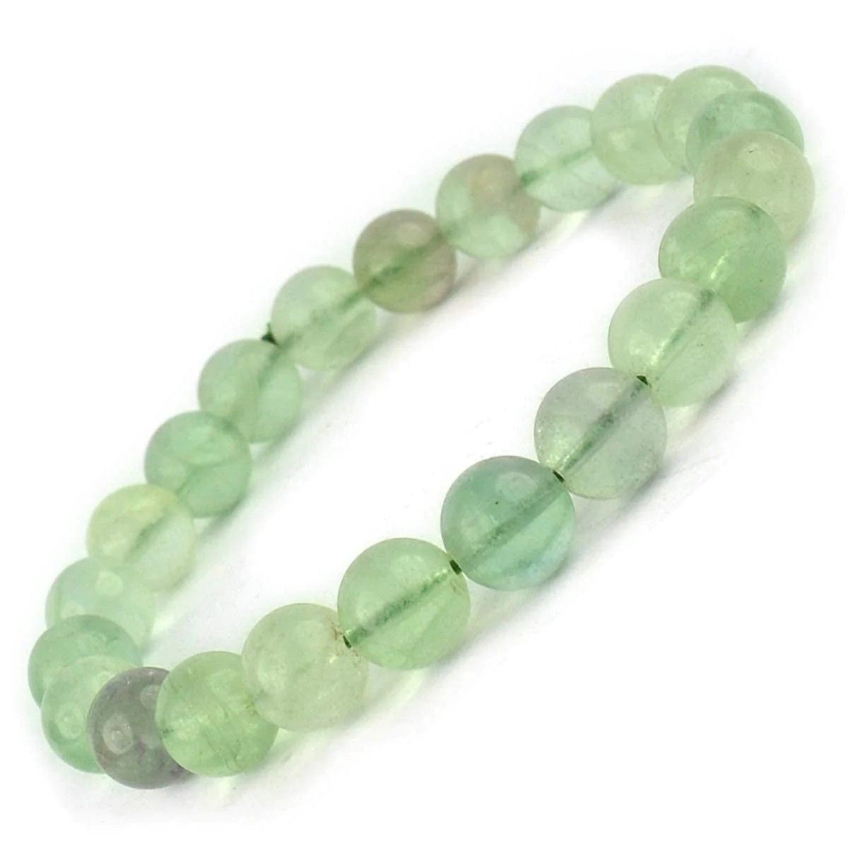 Ekdant Green Fluorite Bracelet Natural Crystal Healing Bracelet Gemstone Jewellery Beaded Stone Bracelet for Men & Women, Bead Size 6 mm