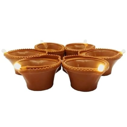 Ekdant Water Sensor Diyas Led Diyas Candle With Water Sensing E-Diya, Warm Orange Lights, Auto Operated Led Candles For Home, Decor,Festival Decoration-24Pcs