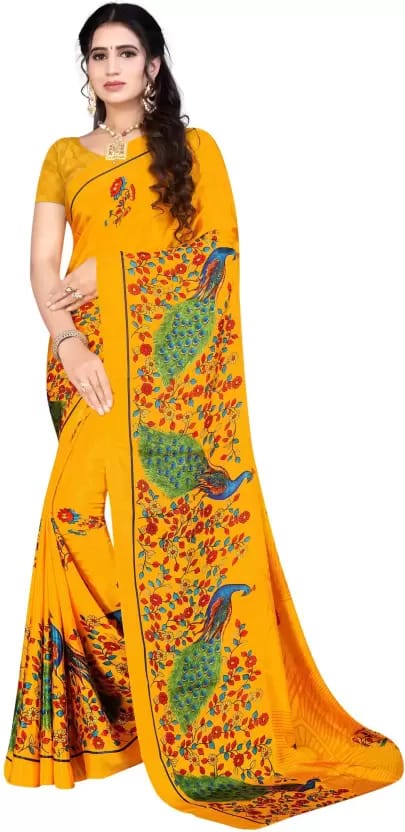 Buy Yellow Sarees for Women by REBOOT FASHIONS Online | Ajio.com