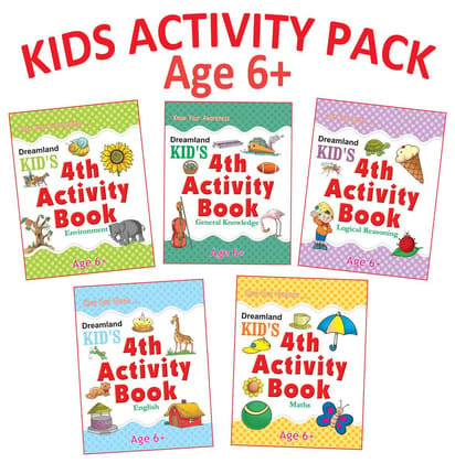 Kid's 4th Activity Five Books Pack for Children Age 6+ With Fun Learning Activities for Kids- English, Maths, Environment, General Knowledge, Logical Reasoning [Paperback] Dreamland Publications