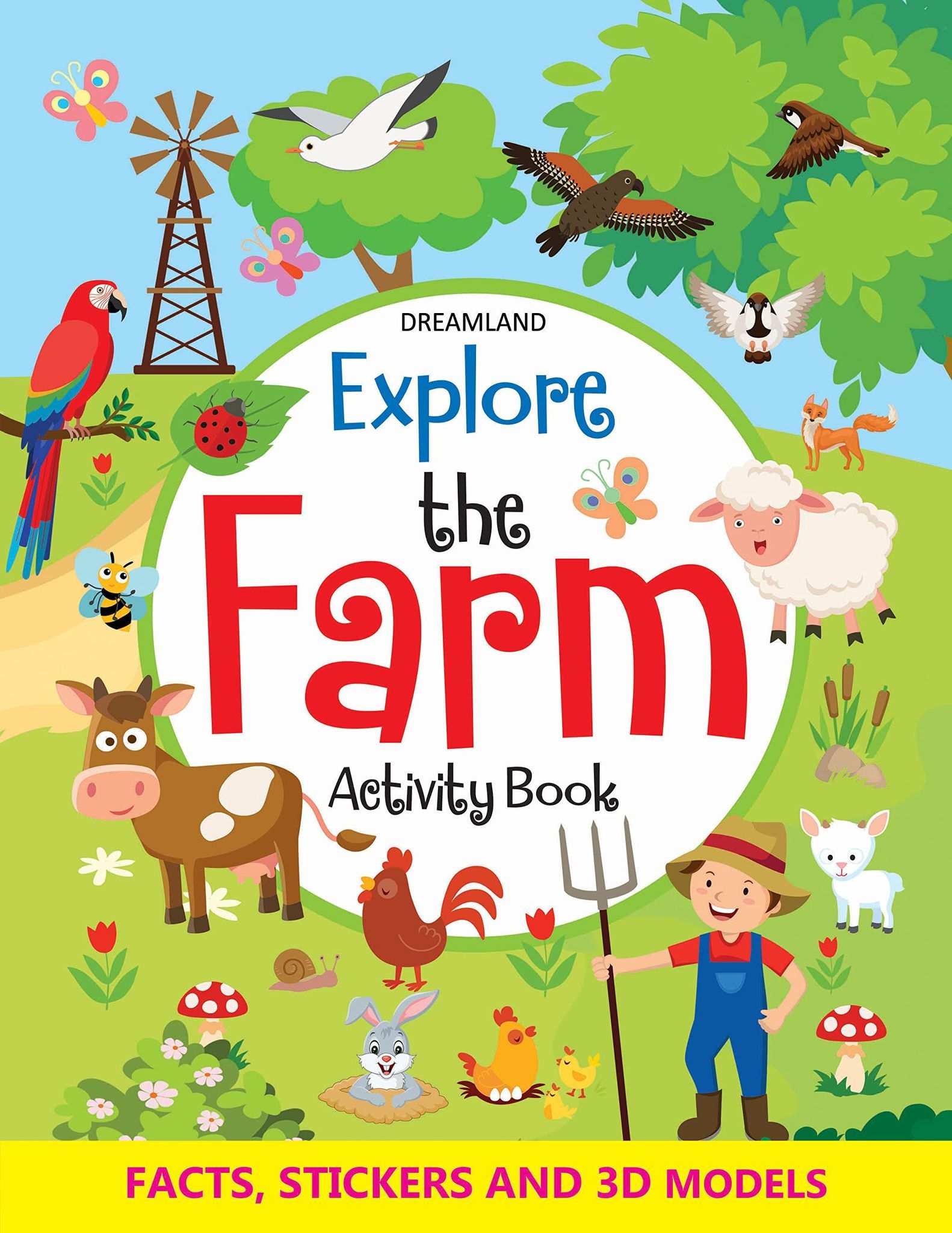 Explore the Farm Activity Book with Stickers and 3D Models [Paperback] Dreamland Publications