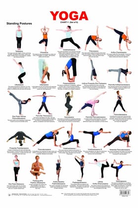 Yoga Chart - 1 Wall Chart - Both Side Hard Laminated (Size 48 x 73 cm) [Poster] Dreamland Publications