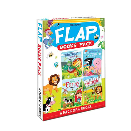 Lift The Flap Book Pack for Kids Age 3-6 Years with Bright and Colourful Pictures- Early Learning Novelty Book for Children Dreamland Publications