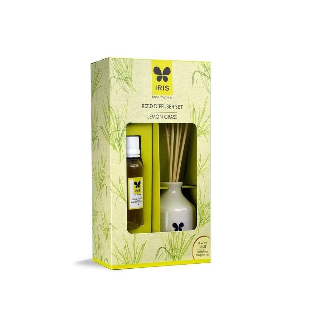 IRIS Reed Diffuser with Ceramic Pot - Lemon Grass - Home Fragrances - Risk-Free - Easy to use - 60 ml