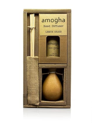 Iris Stoneware Reed Diffuser Lemon Grass Home Fragrances (Yellow)