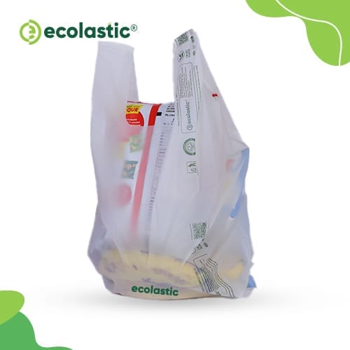 100% Compostable U-Cut Carry Bags (White) - 20 x 24 inches - 20 bags/kg - 50 microns I 3 Kg Pack