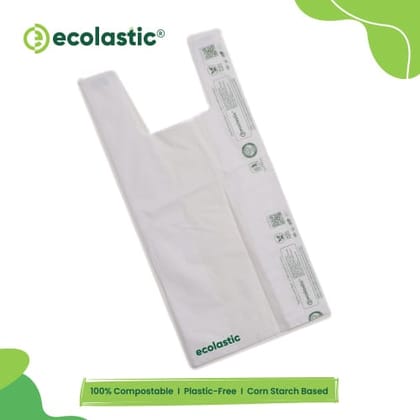 100% Compostable U-Cut Carry Bags (White) - 8 x 10 inches - 220 bags/kg - 30 microns I 3 Kg Pack