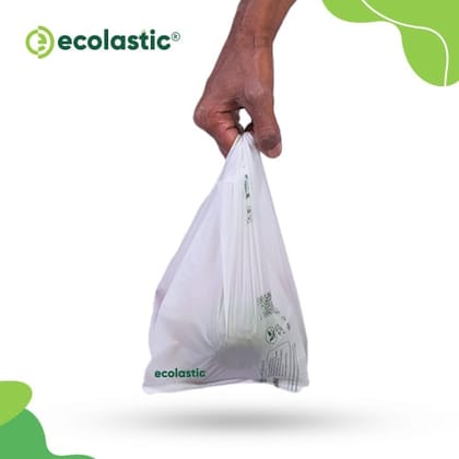 100% Compostable U-Cut Carry Bags (White) - 10 x 12 inches - 160 bags/kg - 30 microns I 3 Kg Pack