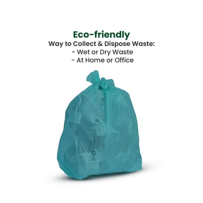 Ecolastic 100% Compostable & Eco-friendly Garbage Bags I LARGE (24 x 30 in.) I 40 bags I Pack of 4 I Capacity 80L I Green Colour