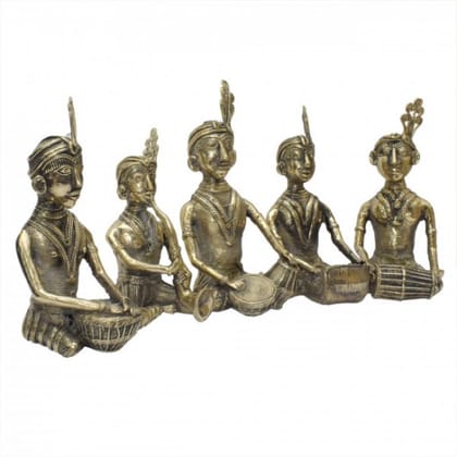Handcrafted Musician Pair of 5 Metal Crafts Showpiece