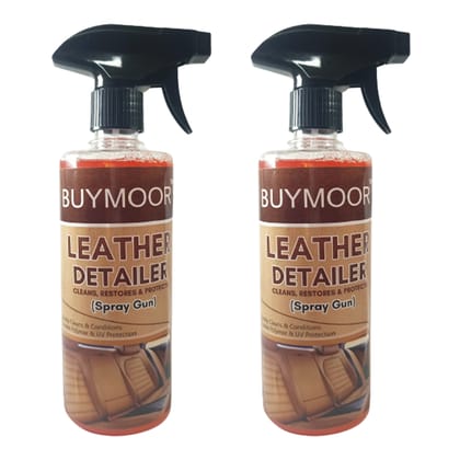 BUYMOOR Leather Detailer - Cleans, Restores, and Protects - Premium Leather Care Spray 500 ML (Pack Of 2)