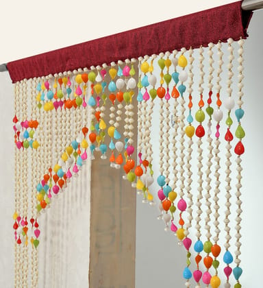 AFSN HOME Polyvinyl Chloride Hanging Beads Curtain for Living Room, Home Decorations Curtains, Pooja Room, Room Divider I Multicolour I 1 Piece I