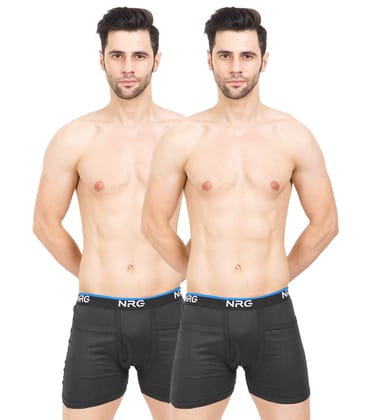 NRG Mens Cotton Assorted Colour Rib Pocket Trunks ( Pack of 2 Coffee Brown - Coffee Brown ) G14