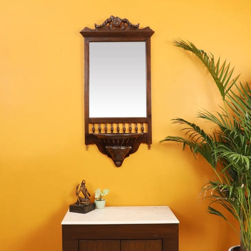 OoNA MANYA AAC310106 Teakwood Mirror Dhokra